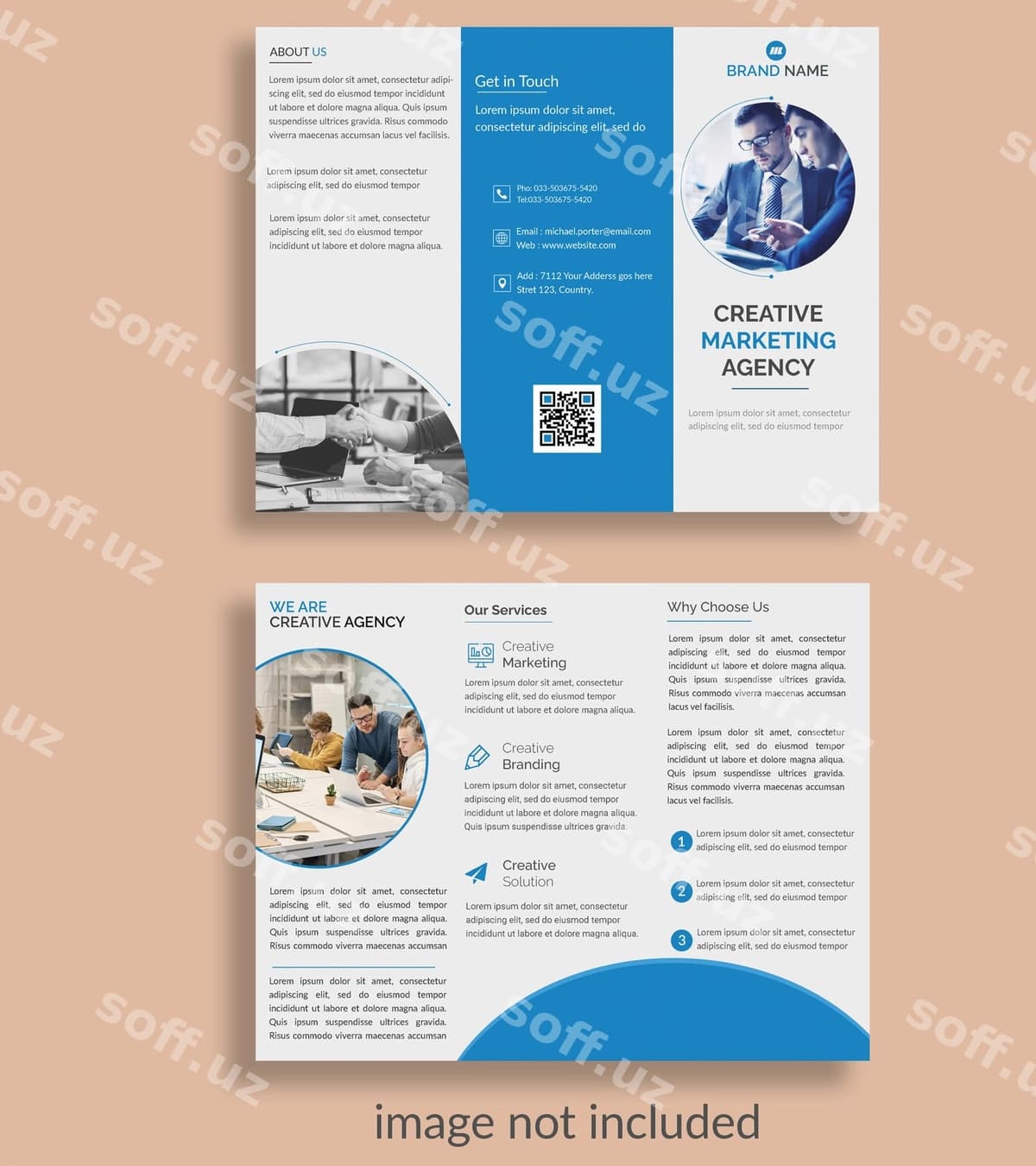 Uch qismli broşyr | Trifold brochure