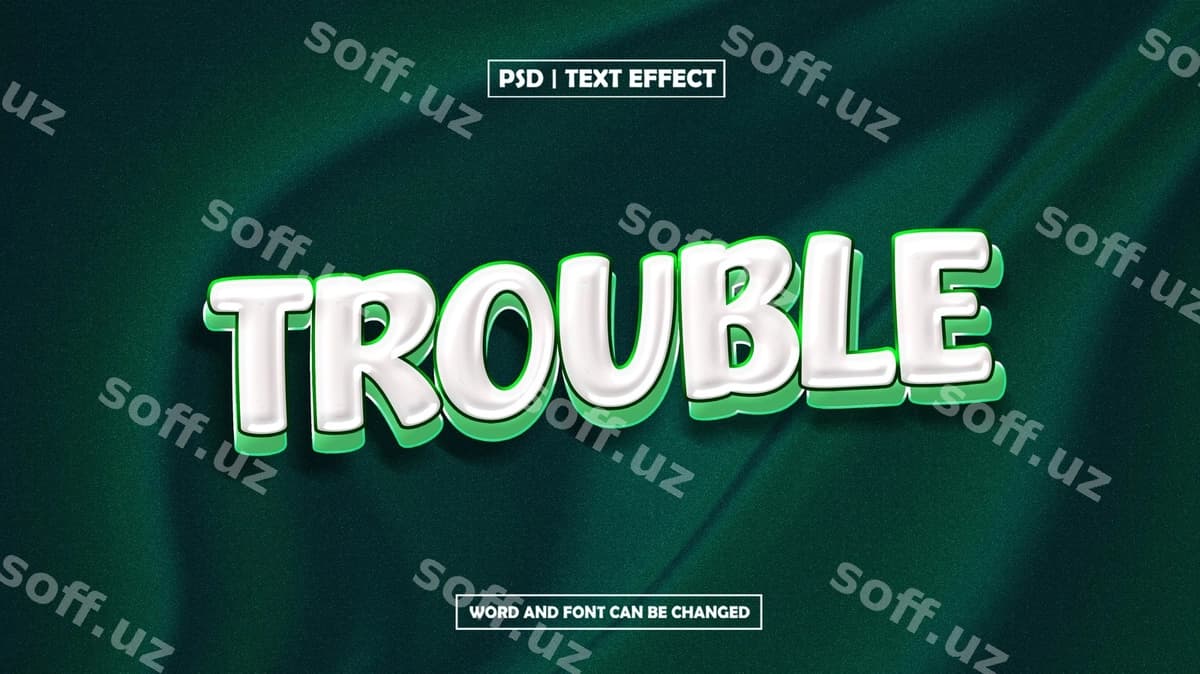 Muammo tahrirlanadigan matn efekti | Trouble editable text effect