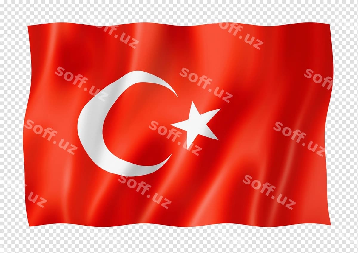 Turkcha bayroq ajraltirilgan oq banner | Turkish flag isolated white banner