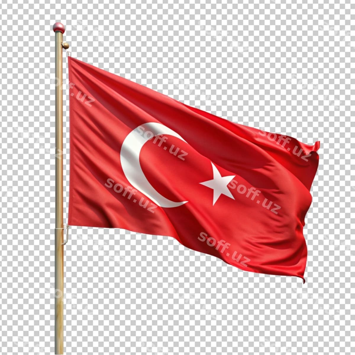 Turkcha bayroq maykali | Turkish flag with pole