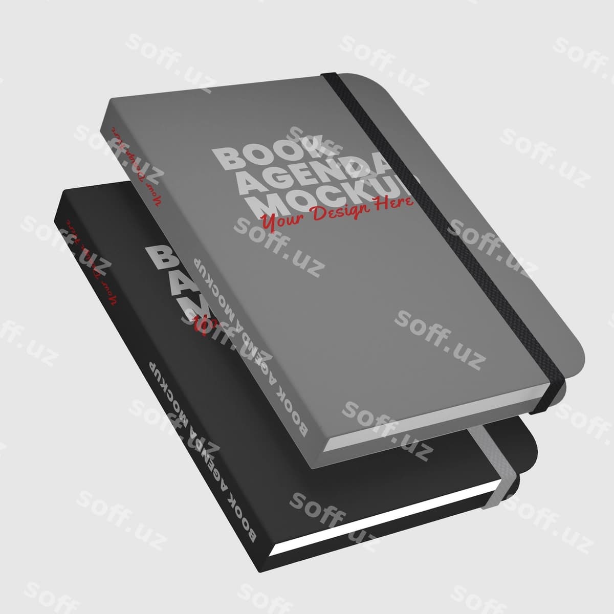 Ikki kitob bir-birining ustiga qo'yilgan. | Two books mockup are stacked each other