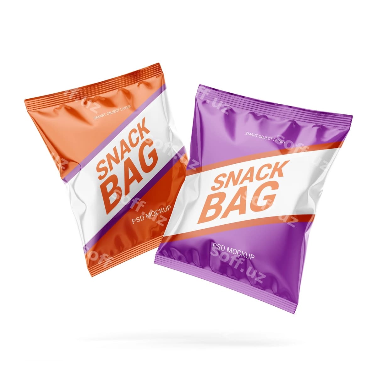 Ikki snack dehqonchasining namunalari | Two snack packaging mockup