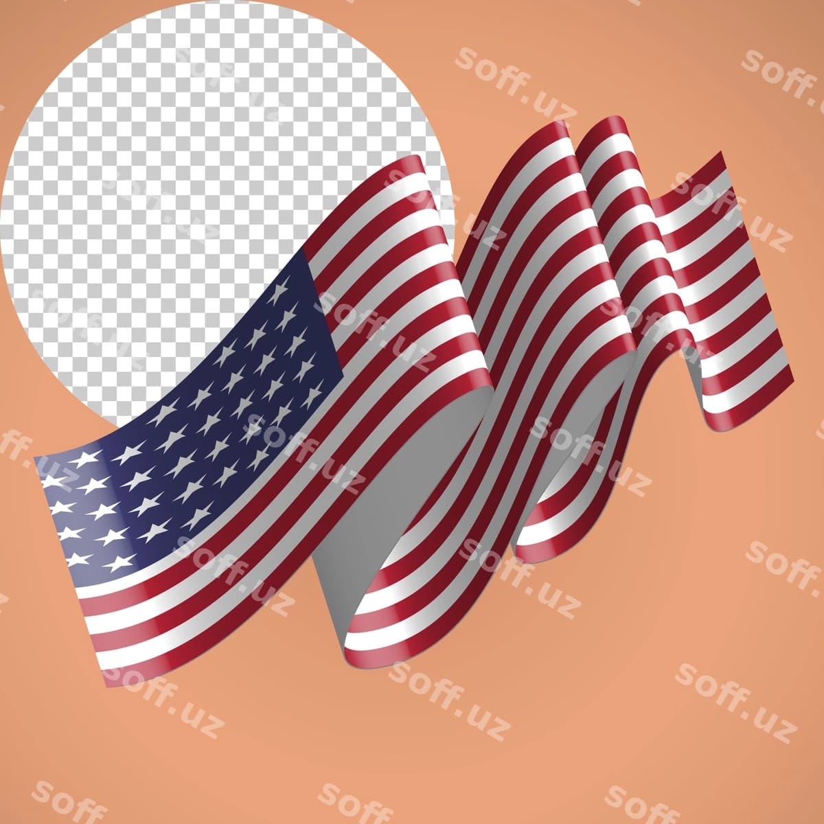 Amerika Qo'shma Shtatlari bayrog'i to'lqinli uslubda suzib yuradi | United states flag wavy style 3d floating