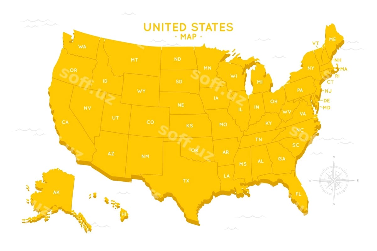 Amerika Qo'shma Shtatlari xaritasi tushunchasi tasviri | United states map concept illustration