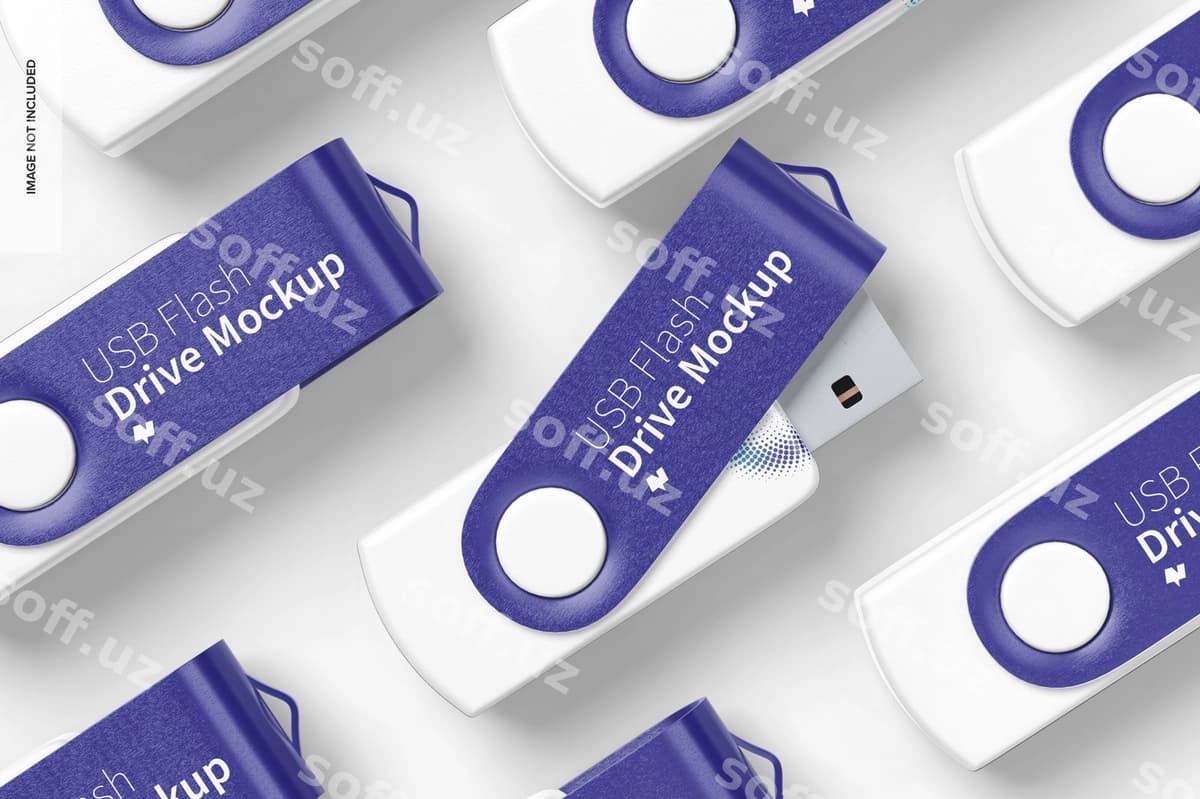 USB flesh-disk to'plamining maketi | Usb flash drive set mockup
