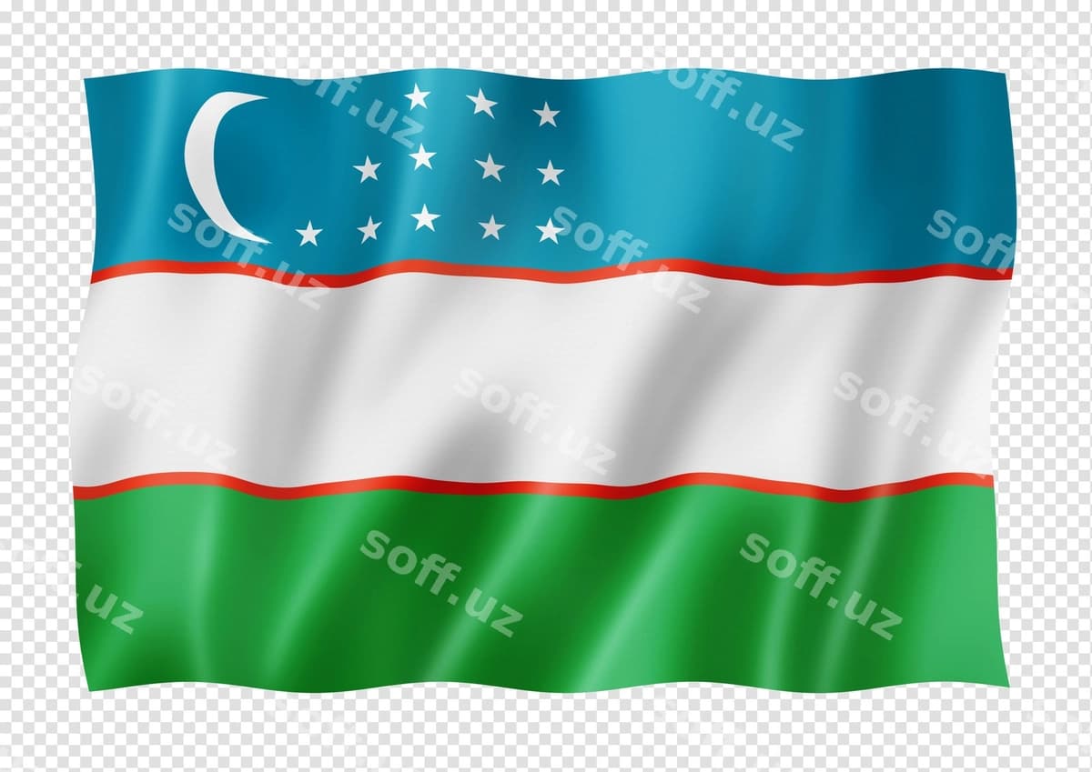 O'zbekiston bayrog'i oq fon | Uzbekistan flag isolated white