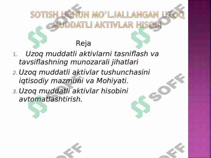 uzoq muddatli aktivlar