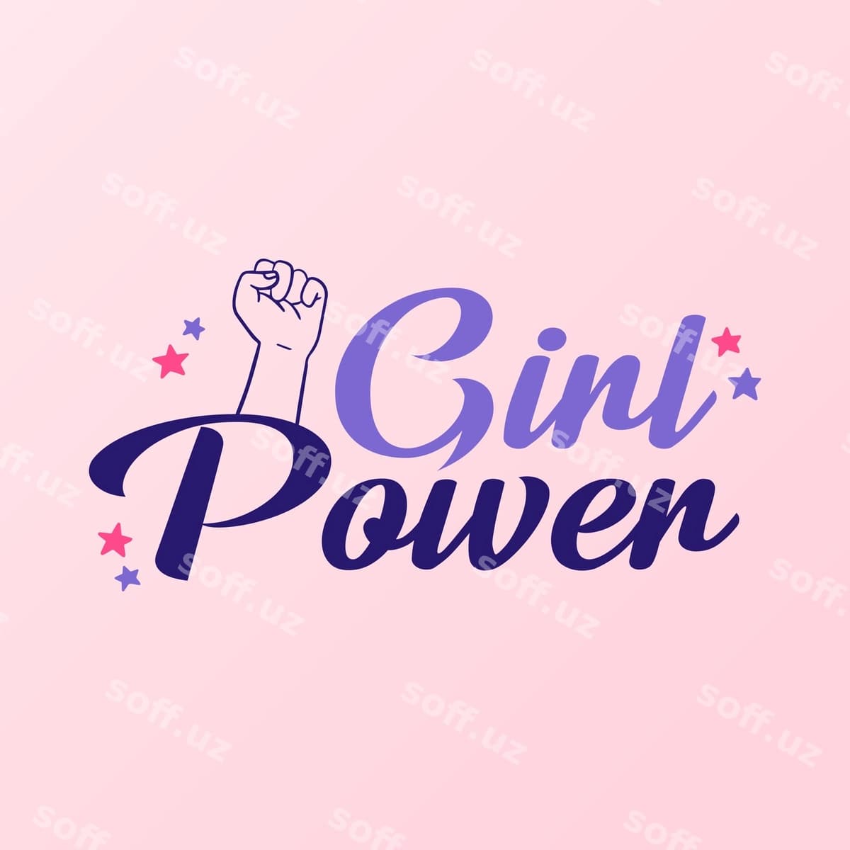 Vektorli harflar bilan yozilgan qizcha futbolkasi | Vector lettering girl power t shirt