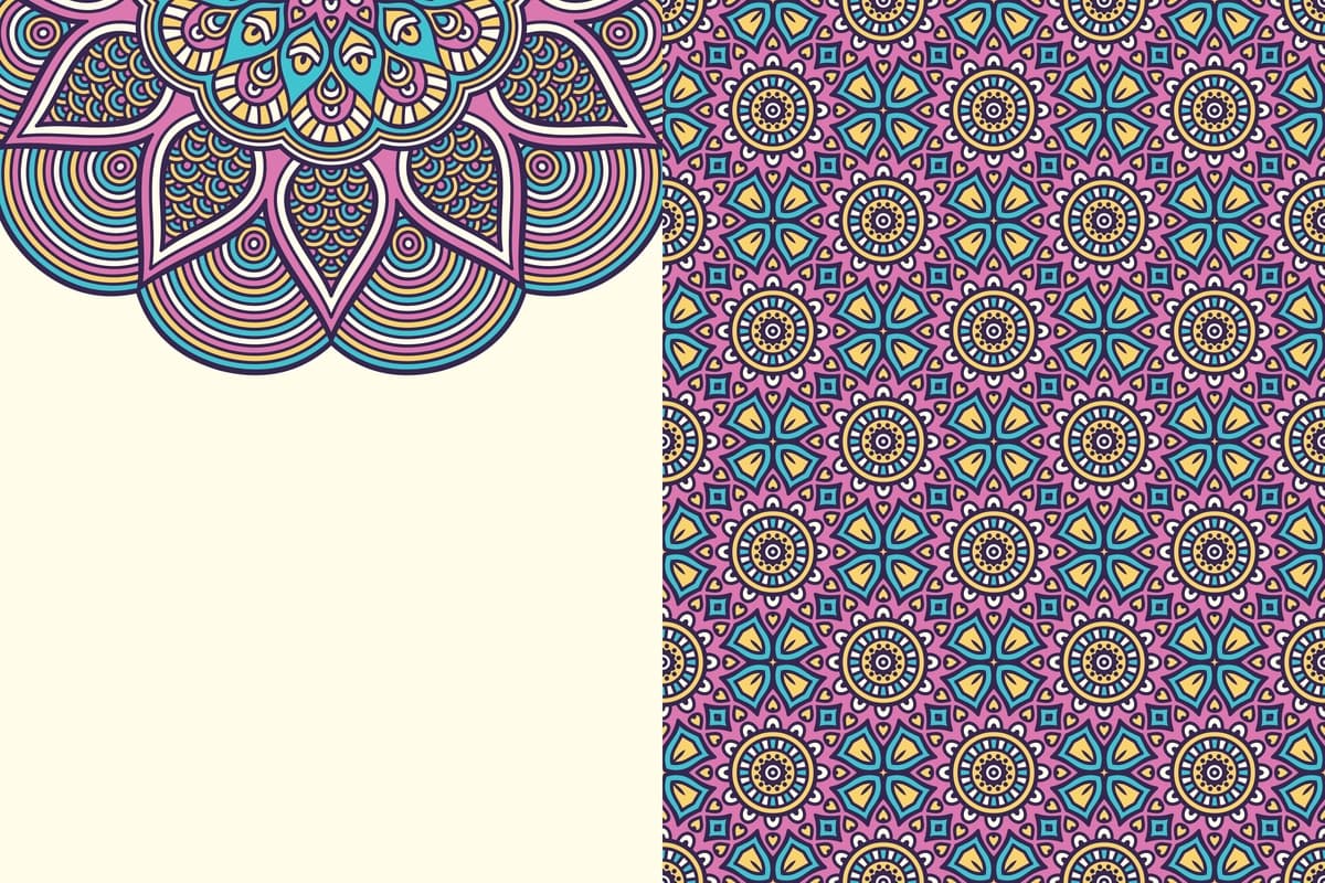 Choksiz naqsh vintage dekorativ elementlar qo'lda chizilgan fon | Seamless pattern vintage decorative elements hand drawn background