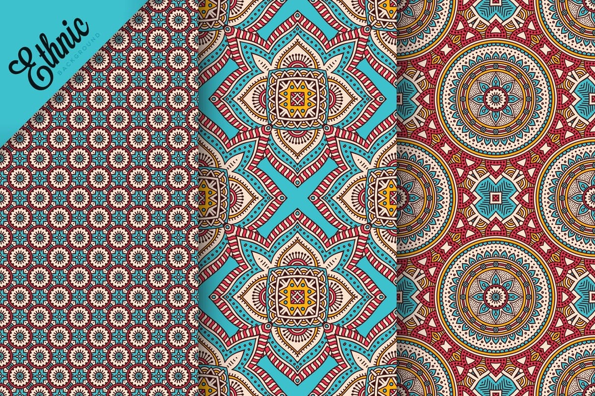 Geometrik elementlar bilan choksiz naqsh o'rnating | Set seamless pattern with geometric elements
