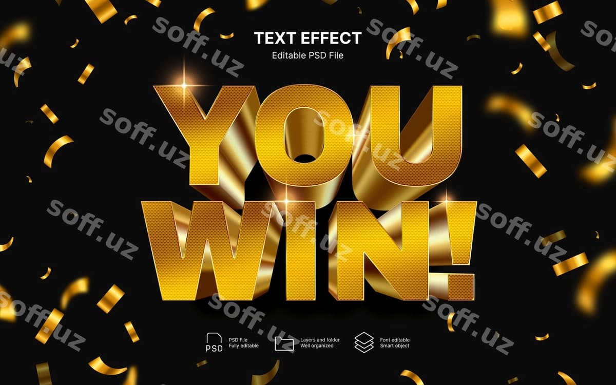 G'alabe matn effekti | Victory text effect