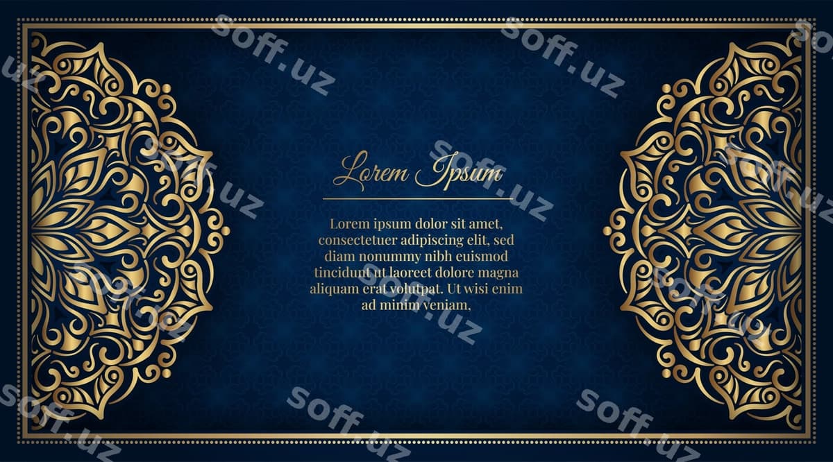 Oltin mandala bezakli vintage ramka | Vintage frame with gold mandala ornament