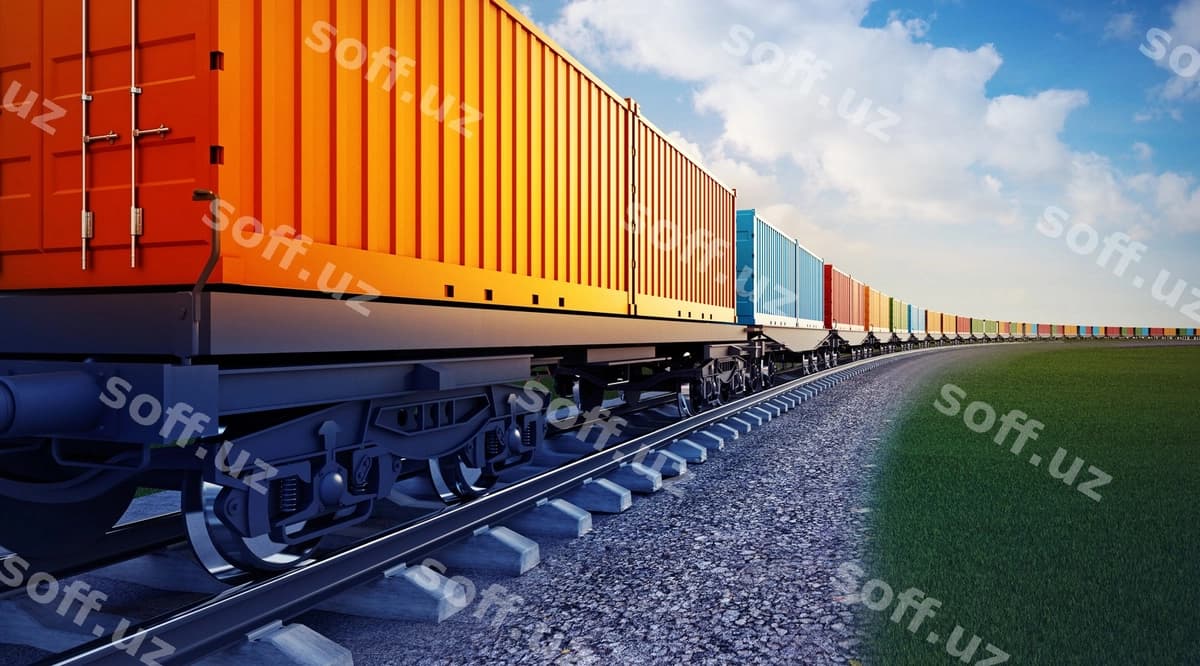 Vagon yuk treni kontenery bilan | Wagon freight train with containers