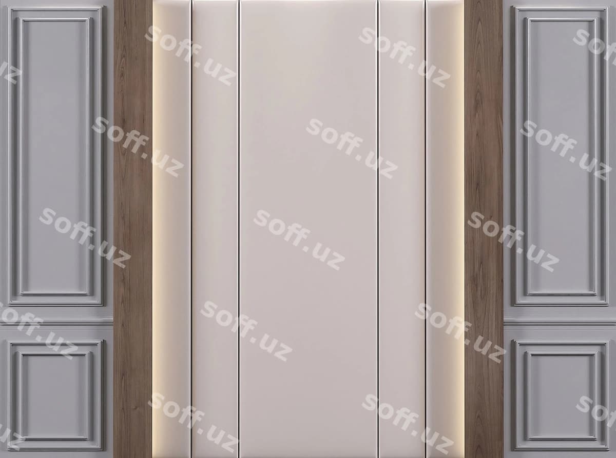 Devor so'z aytgan oq panelga ega | Wall with white panel that says word