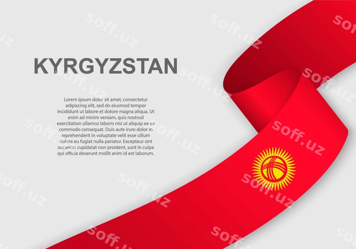 Qirg'iziston bayragi yelg'ayotgan | Waving flag kyrgyzstan