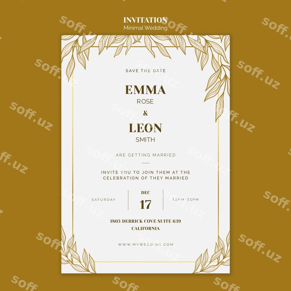 To'y taklifi şabloni | Wedding invitation template