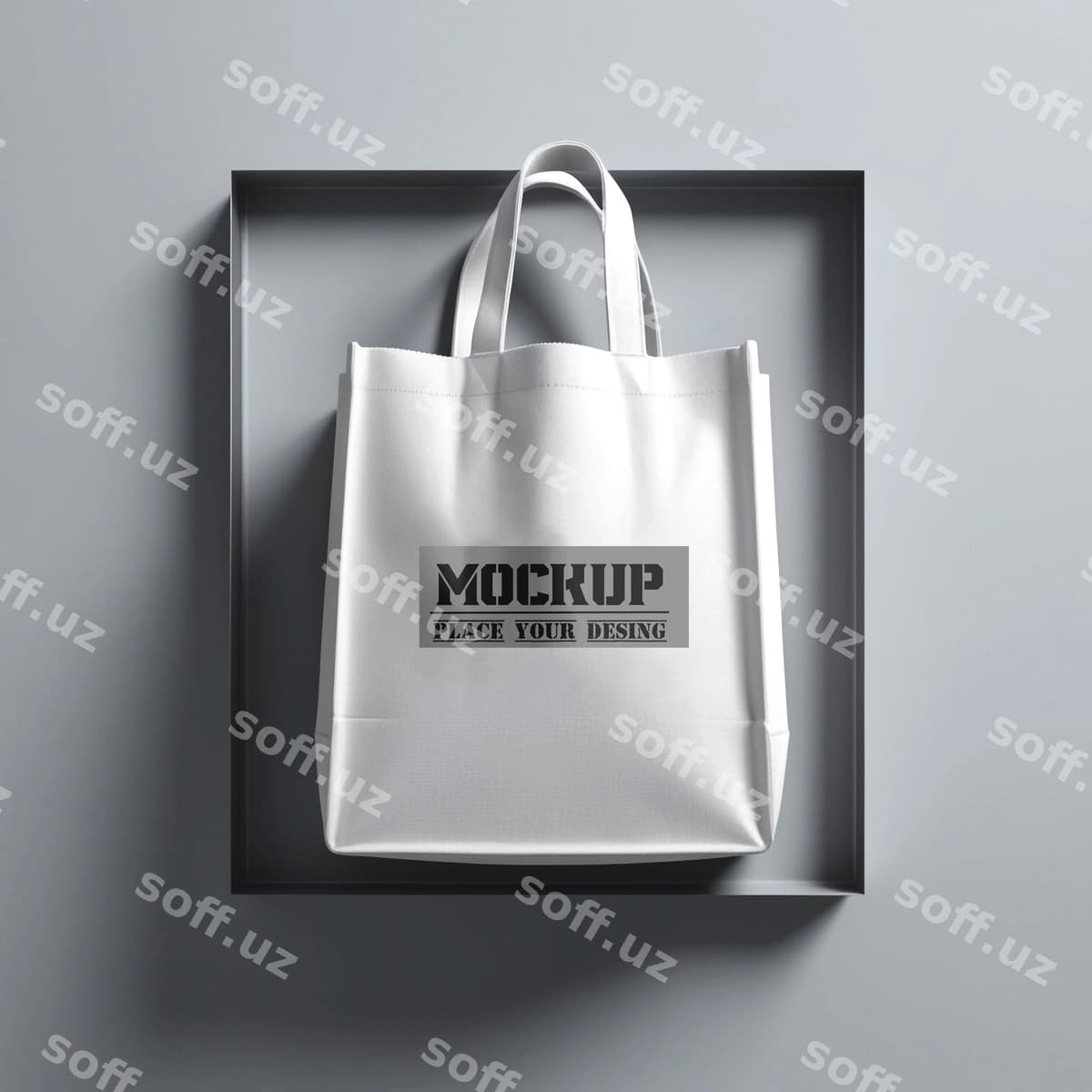 Oq sumkada so'z yozilgan | White bag with word scuplt it