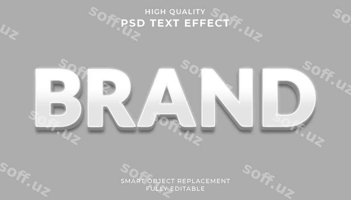 Oq brend matn effekti | White brand text effect