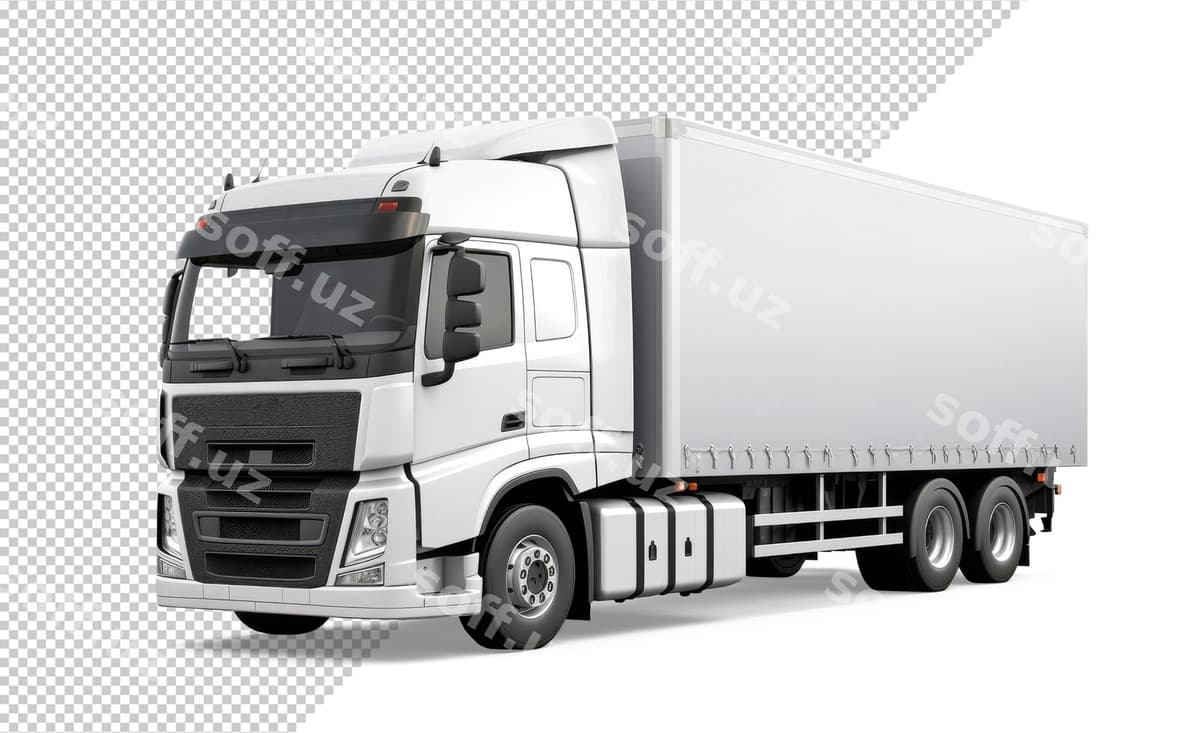 Oq yuk avtomobili namunasi | White cargo truck mockup