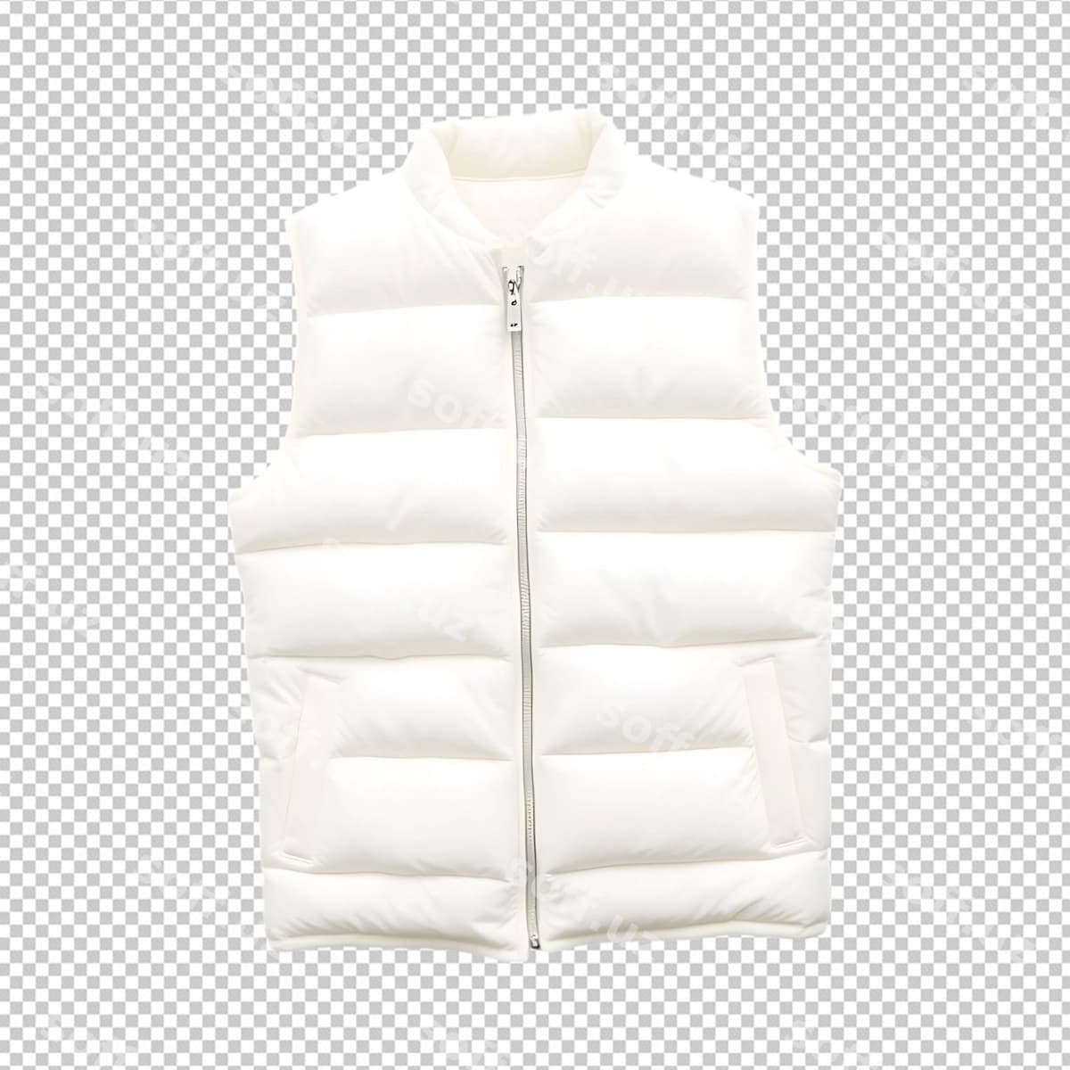 Oq paxma aralash qurdiq to'plangan jilet | White cotton blend down filled vest