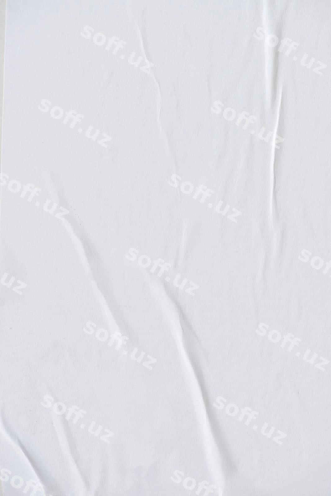 Oq gurglatilgan varaq teksturasi orqa fonda | White crinkled paper texture background