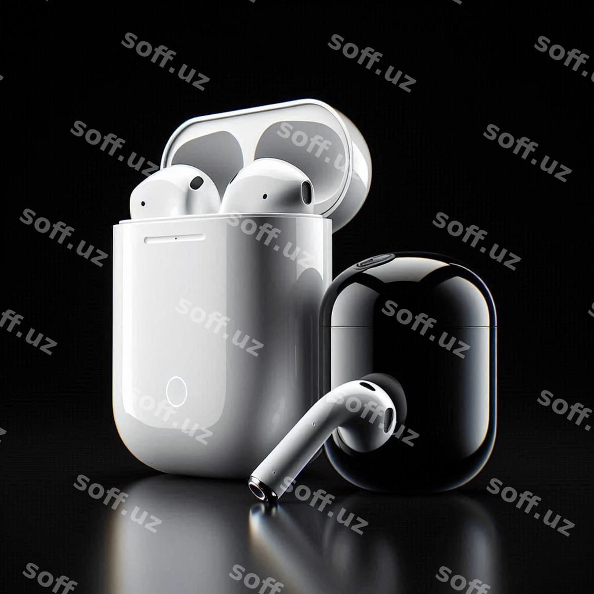 Oq iPod oq qutisi qora sichqon bilan u | White ipod white case with black mouse it