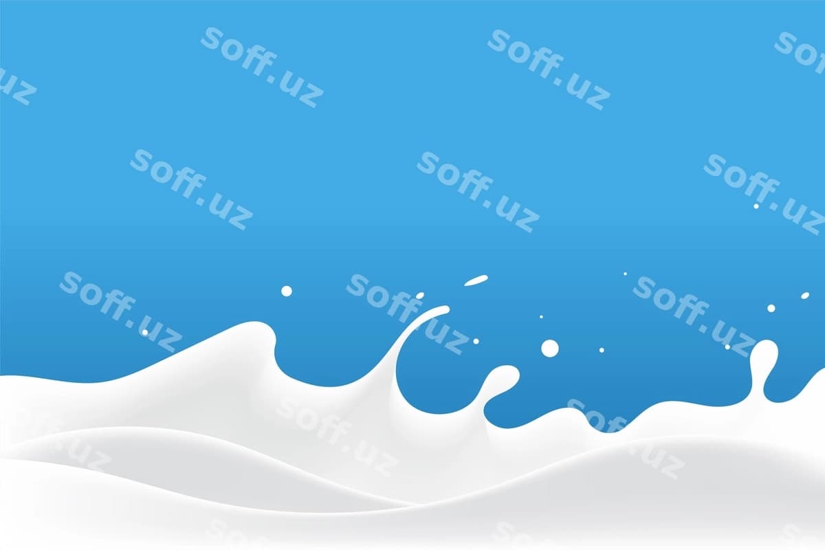 Oq sut dalalanglar yo'gurt dizayn elementlari | White milk waves yogurt design elements