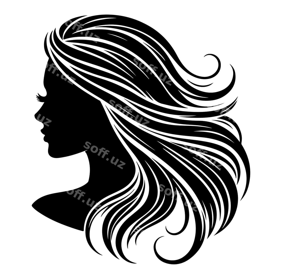 Ayol soch vektor ikon | Woman hair vector icon