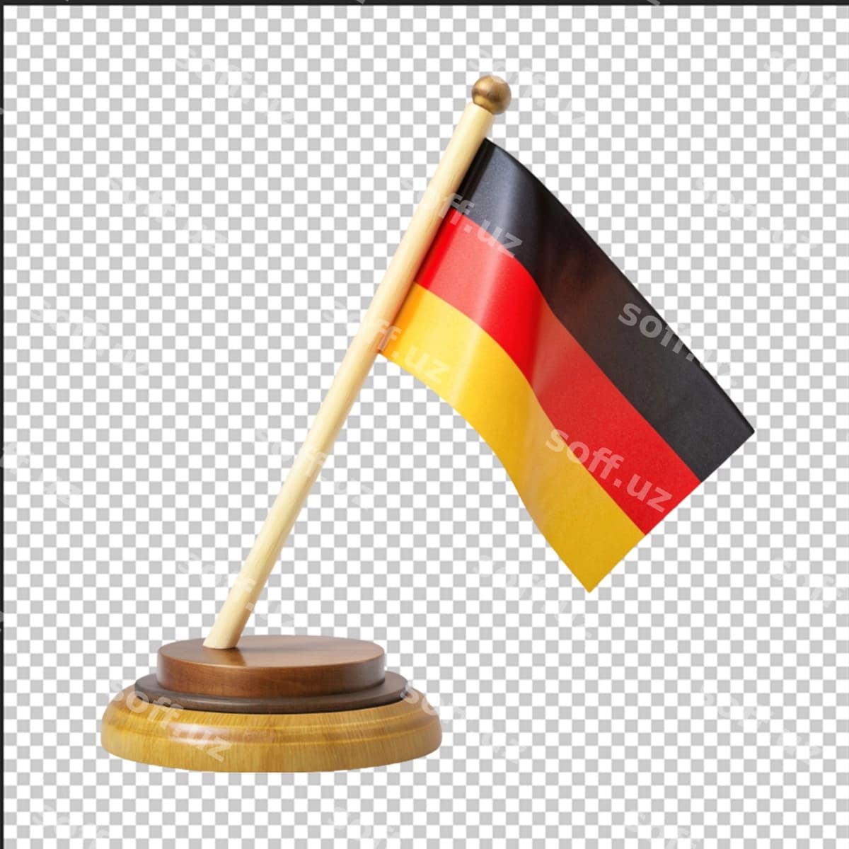 Yong'oq bayroq qora qizil rangdagi bilan | Wooden flag with black red flag it