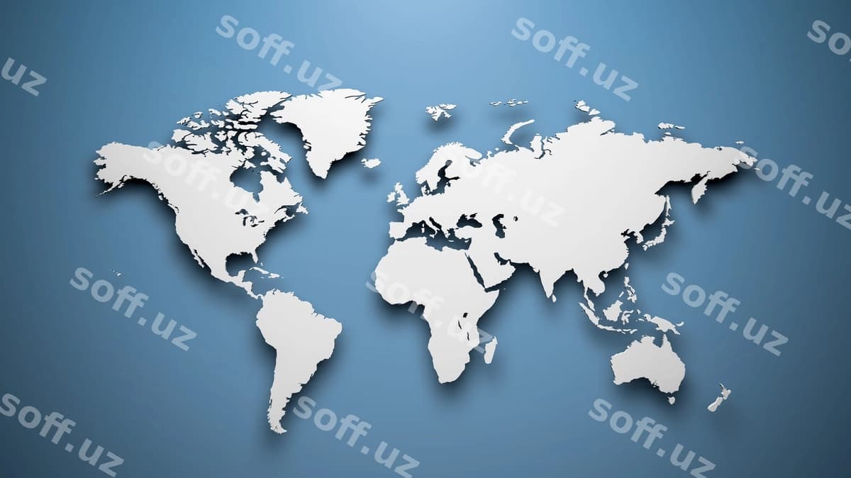 Dunyo xaritasi ko'k fon | World map blue background