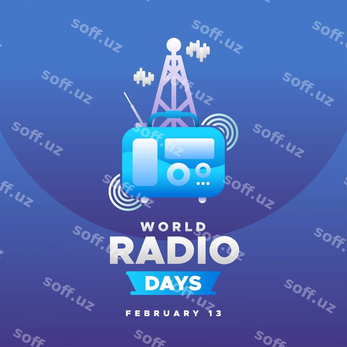 Dunyo radio kuni dizayn orqa fon | World radio day design background