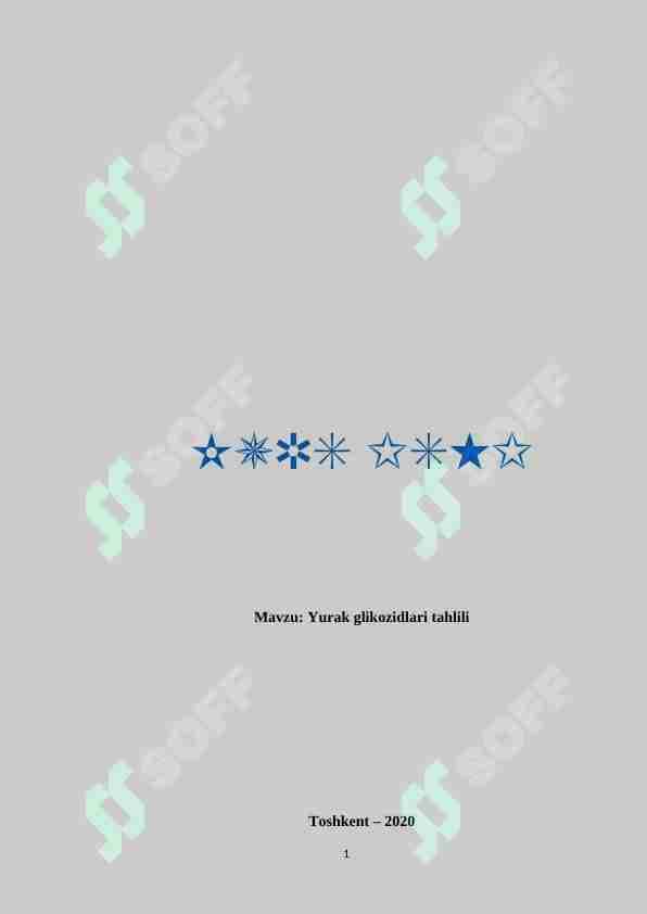 Yurak glikozidlari tahlili