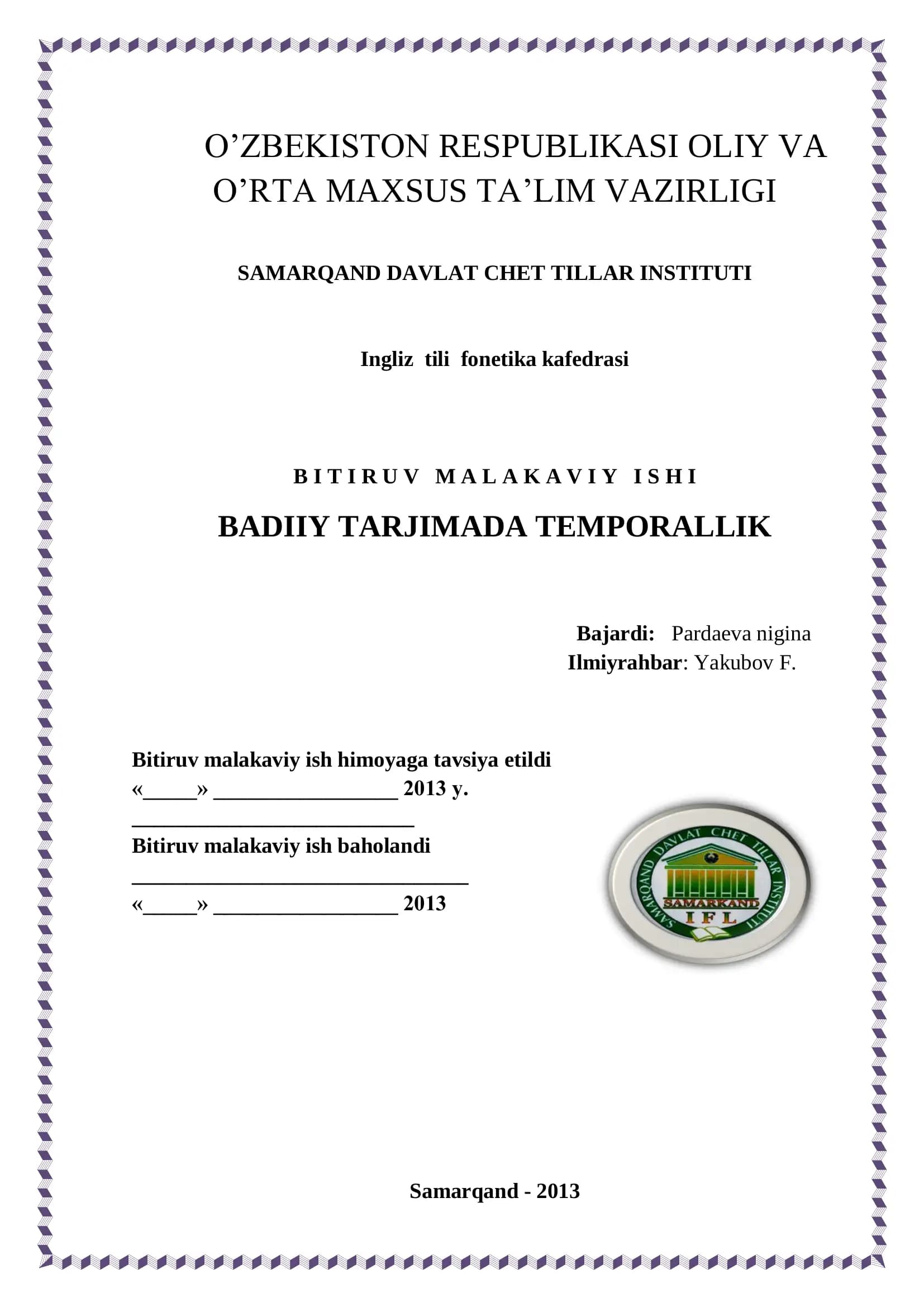 Badiiy tarjimada temporallik
