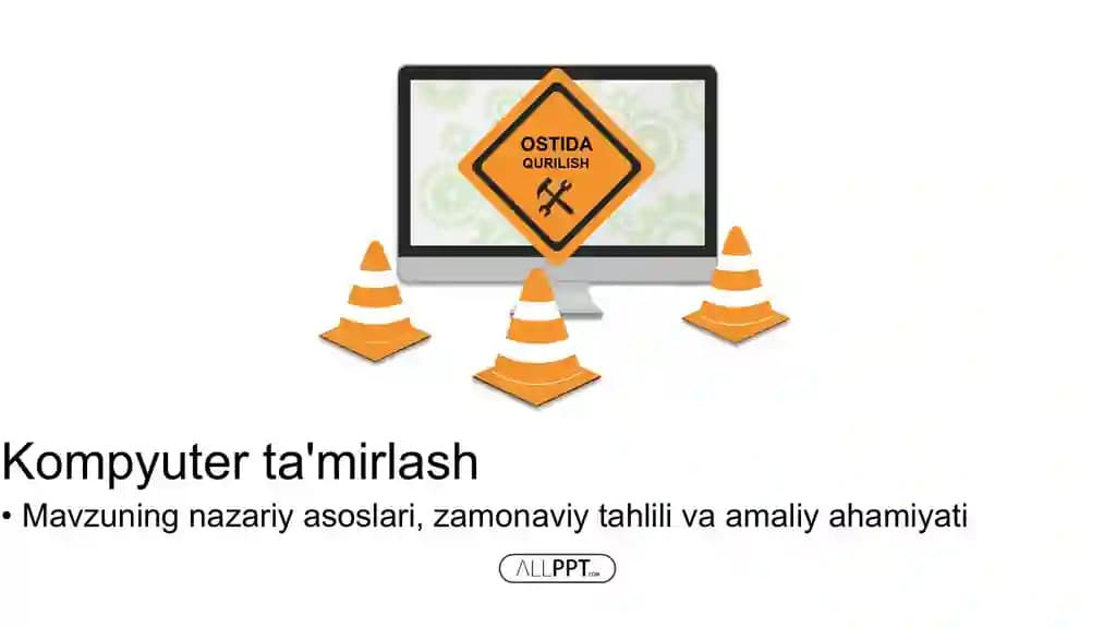 Kompyuter ta'mirlash Taqdimoti (48 Slayd)