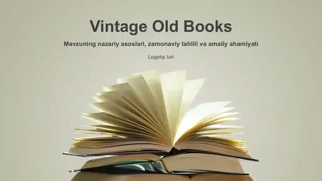 Vintage Old Books Taqdimoti (37 Slayd)