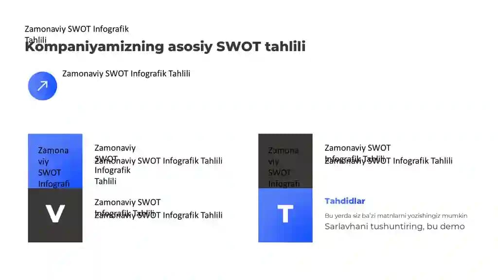 Zamonaviy SWOT Infografik Tahlili Taqdimoti (12 Slayd)