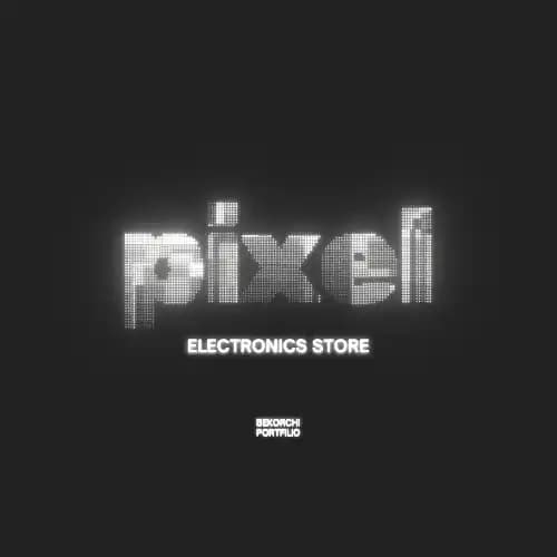 pixel electronics nomli eloktronika magazini uchun logotip