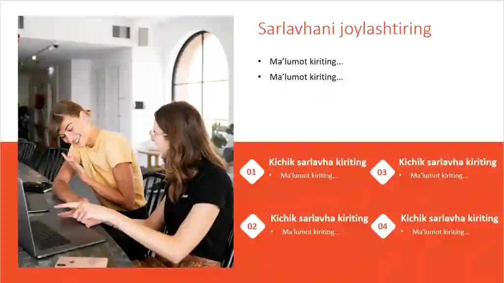 PowerPoint uchun tayyor slayd shabloni