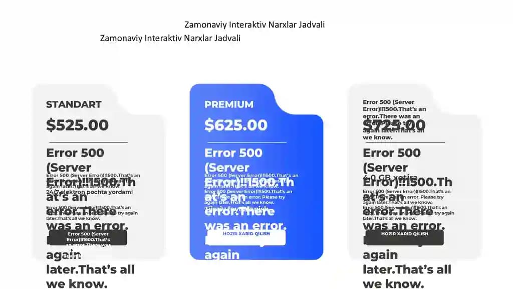 Zamonaviy Interaktiv Narxlar Jadvali Taqdimoti (11 Slayd)
