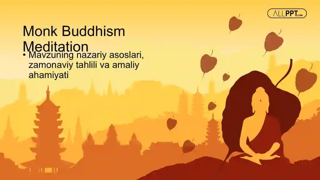 Monk Buddhism Meditation Taqdimoti (48 Slayd)
