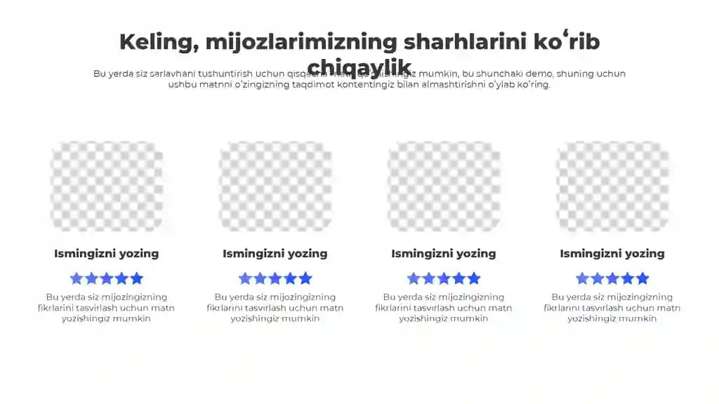 Client Feedback Taqdimoti (11 Slayd)