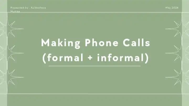 Making Phone Calls in English