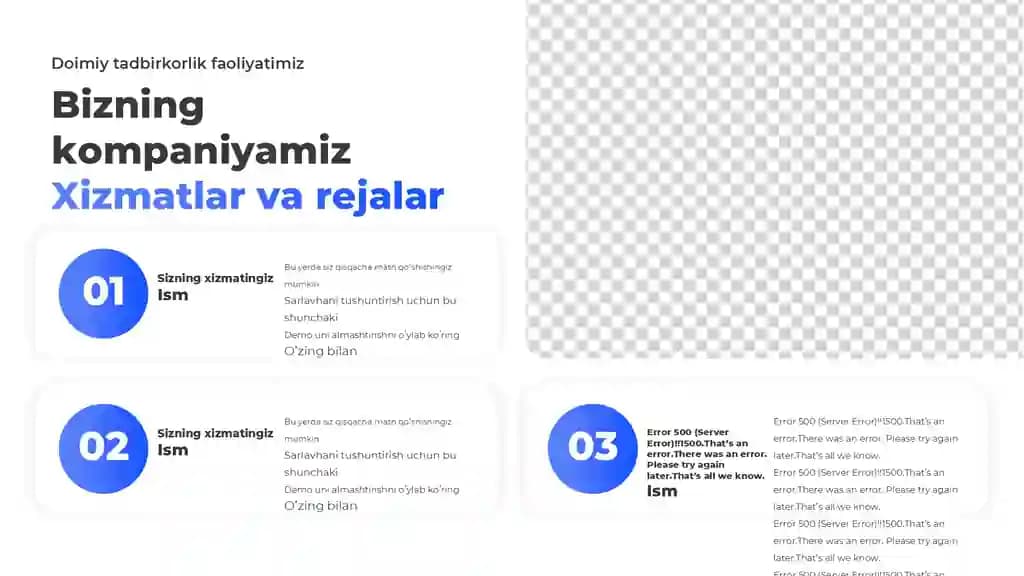 Zamonaviy Xizmatlar Ro'yxati Taqdimoti (11 Slayd)