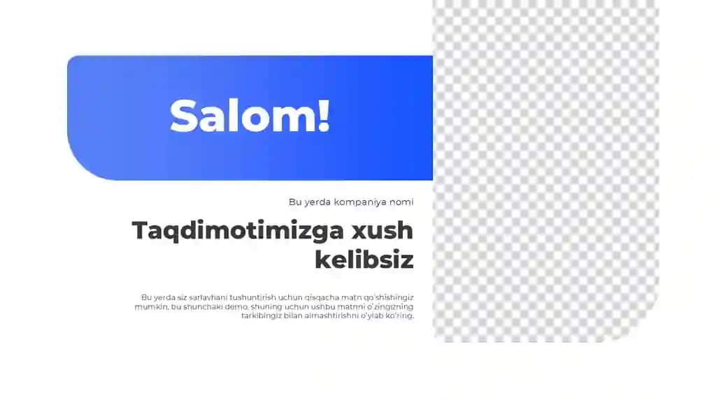Kirish matni bilan bepul xush kelibsiz slayd shabloni Taqdimoti (10 Slayd)