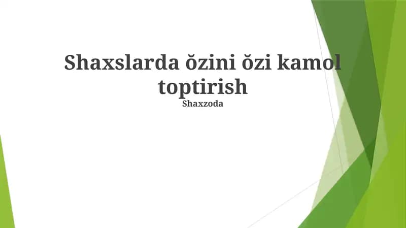 Shaxsiy o'sish va rivojlanishning afzalliklari