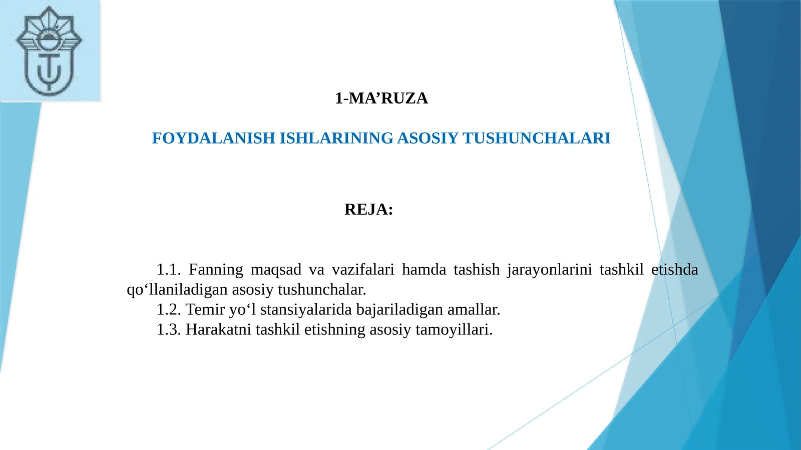 foydalanish ishlarini g asosiy tushunchasi