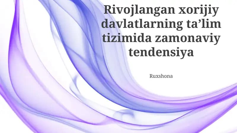 Shaxsiylashtirilgan o'qitish, texnologiyalarni qo'llash va 21-asr ko'nikmalariga e'tibor qaratish muhim tendentsiyalar hisoblanadi