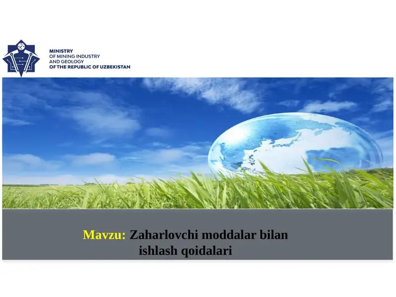 Zaharlovchi moddalar