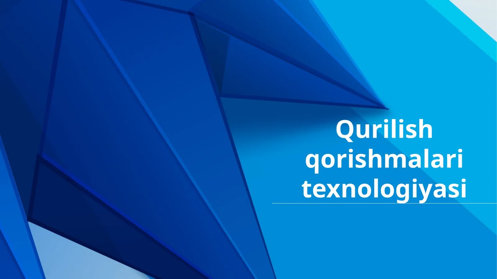 Qurilish qorishmalari texnologiyasi