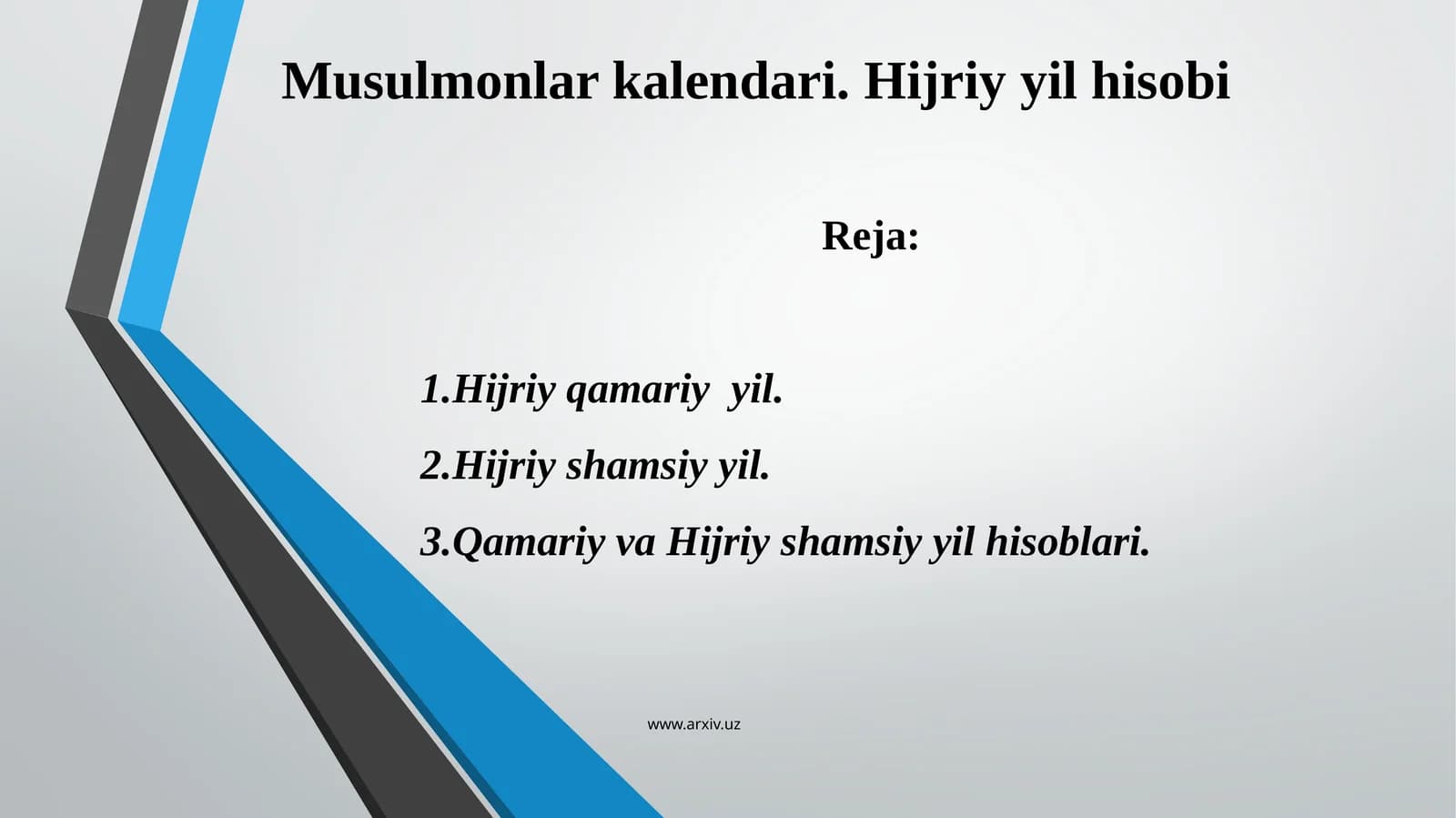 Musulmonlar kalendari.Hijriy yil hisobi